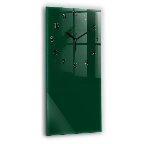 Modern vertical wall clock Color bottle green