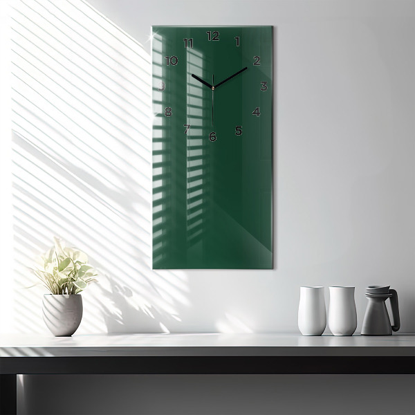 Modern vertical wall clock Color bottle green