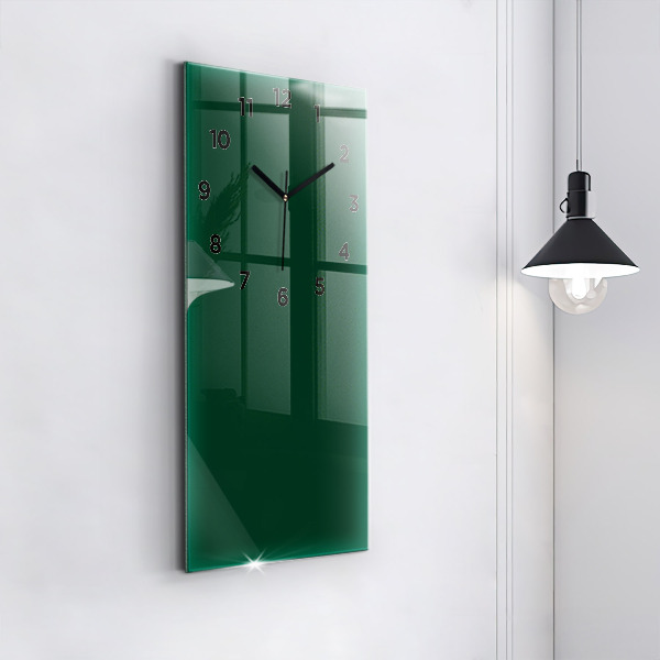 Modern vertical wall clock Color bottle green