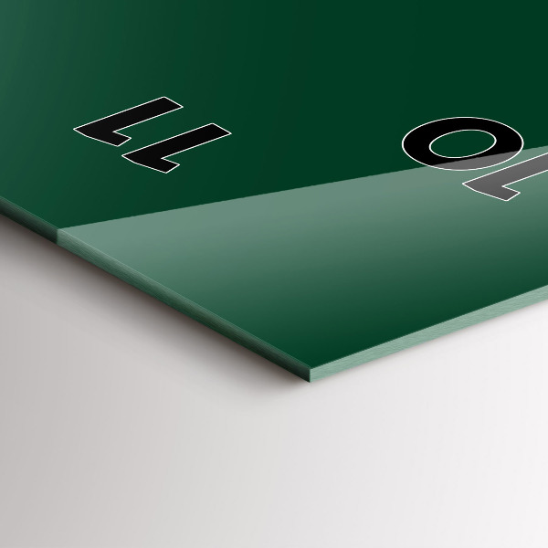 Modern vertical wall clock Color bottle green