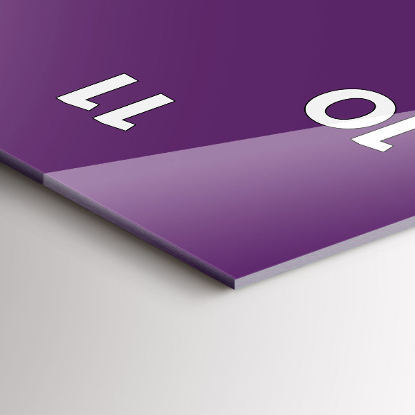 Modern vertical wall clock Violet