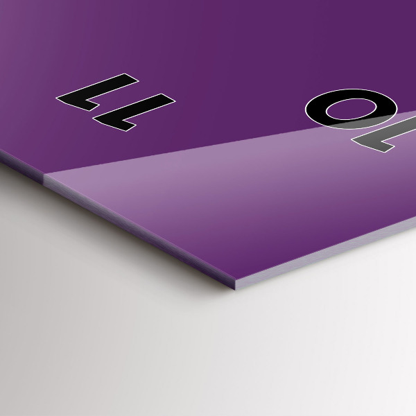 Modern vertical wall clock Violet