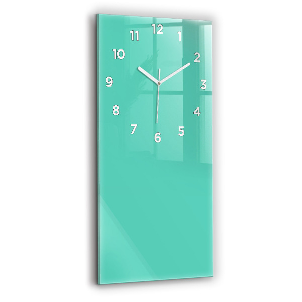 Modern vertical wall clock Turquoise color