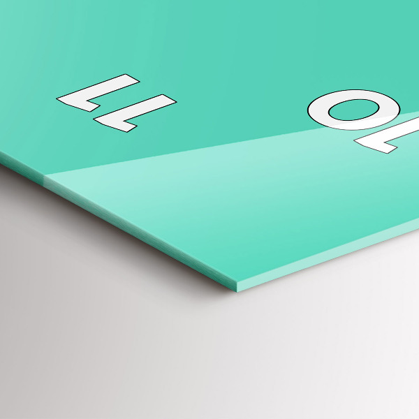 Modern vertical wall clock Turquoise color