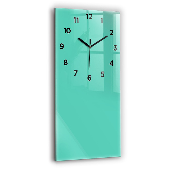 Modern vertical wall clock Turquoise color