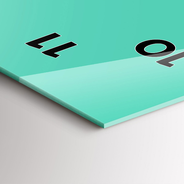 Modern vertical wall clock Turquoise color