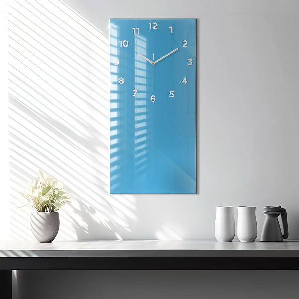 Modern vertical wall clock Color blue