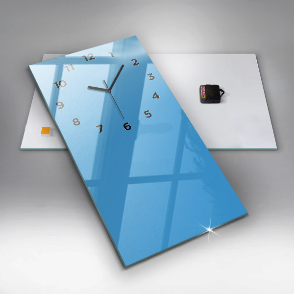 Modern vertical wall clock Color blue