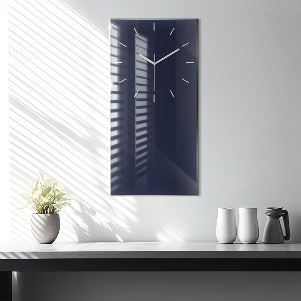 Modern vertical wall clock Color dark navy blue