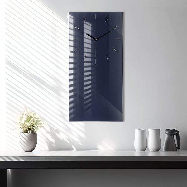 Modern vertical wall clock Color dark navy blue