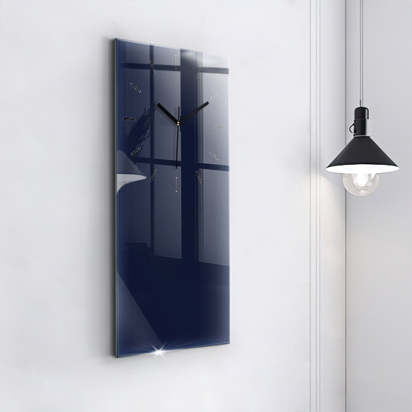 Modern vertical wall clock Color dark navy blue