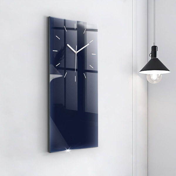 Modern vertical wall clock Color dark navy blue