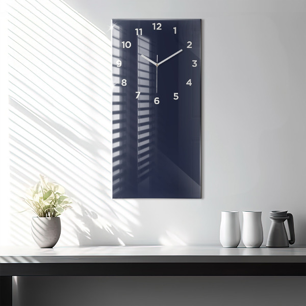 Modern vertical wall clock Color dark navy blue