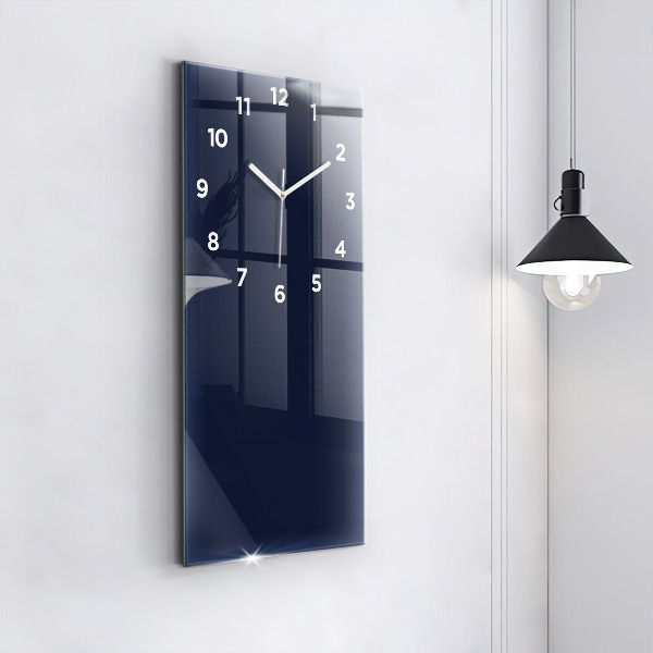 Modern vertical wall clock Color dark navy blue