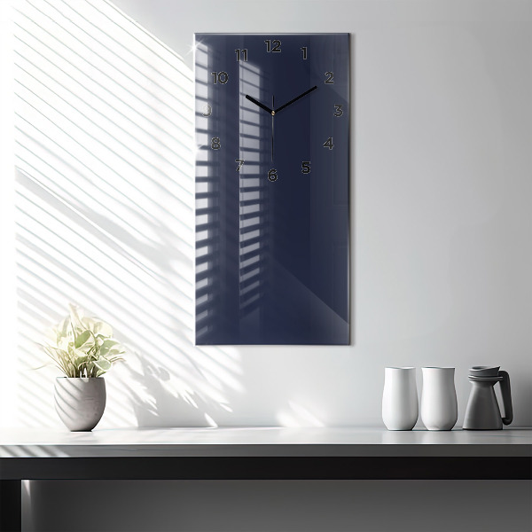 Modern vertical wall clock Color dark navy blue