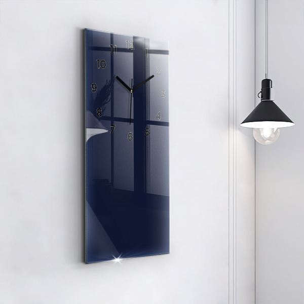 Modern vertical wall clock Color dark navy blue