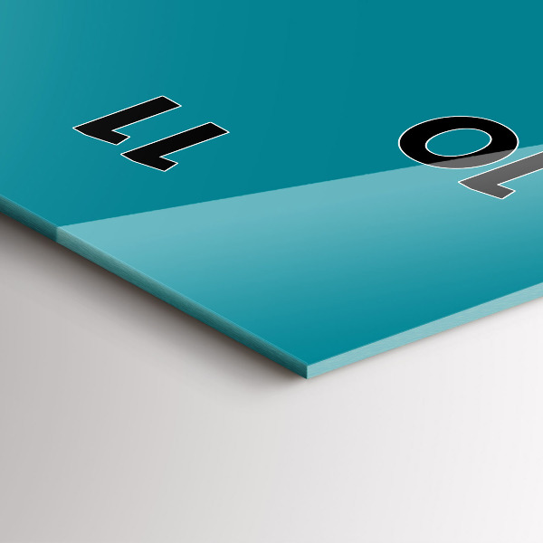 Modern vertical wall clock Sea color