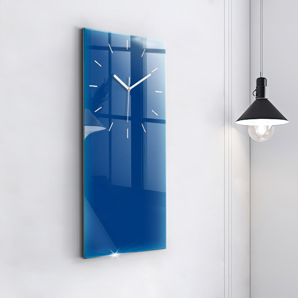 Modern vertical wall clock Blue color