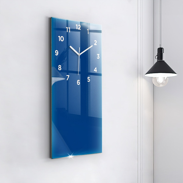 Modern vertical wall clock Blue color