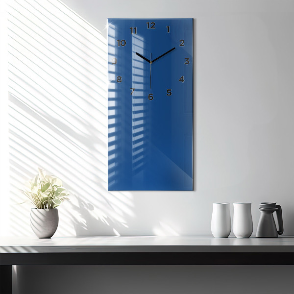 Modern vertical wall clock Blue color
