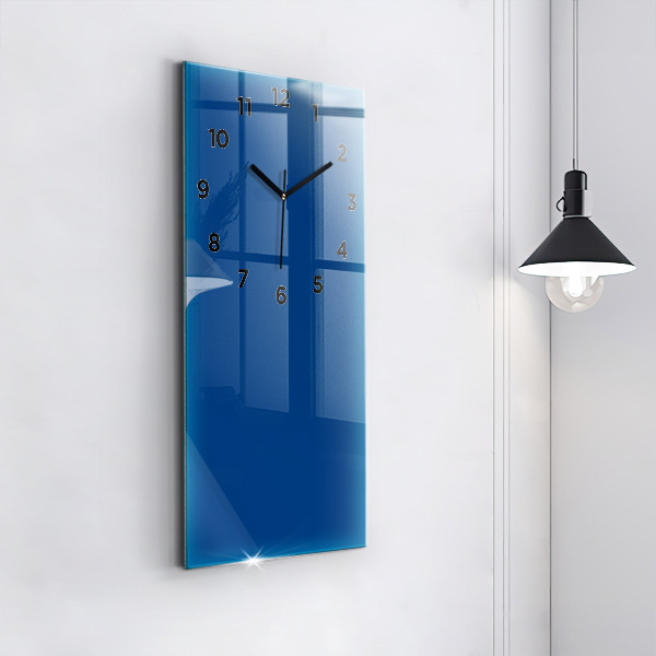 Modern vertical wall clock Blue color