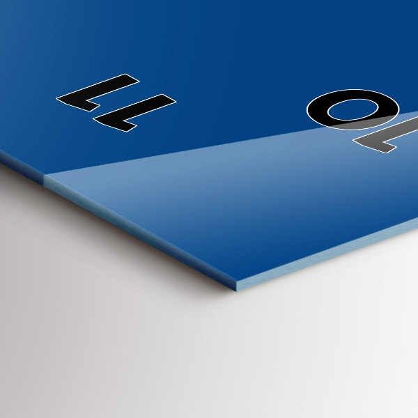 Modern vertical wall clock Blue color