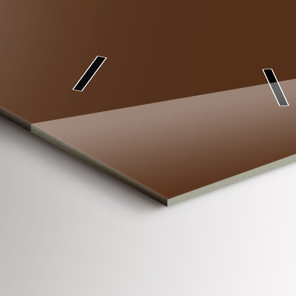 Modern vertical wall clock Brown color