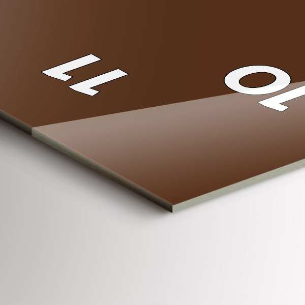 Modern vertical wall clock Brown color