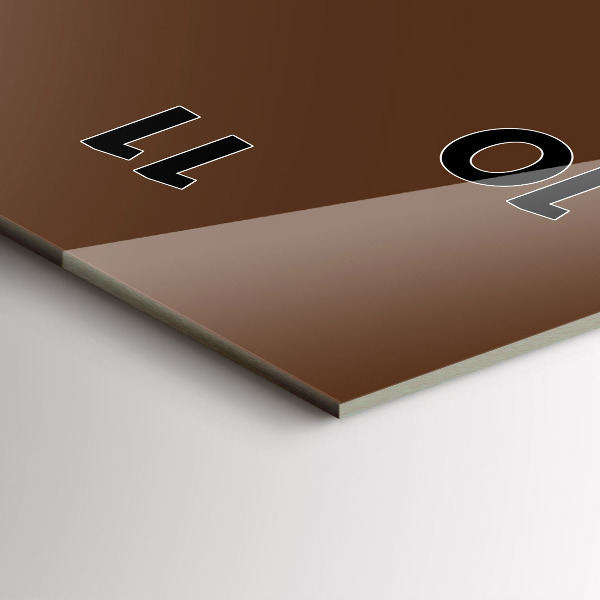 Modern vertical wall clock Brown color