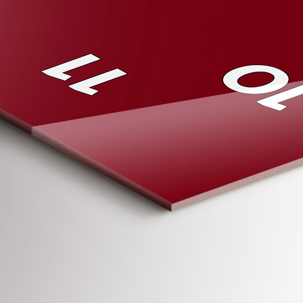 Modern vertical wall clock Burgundy color