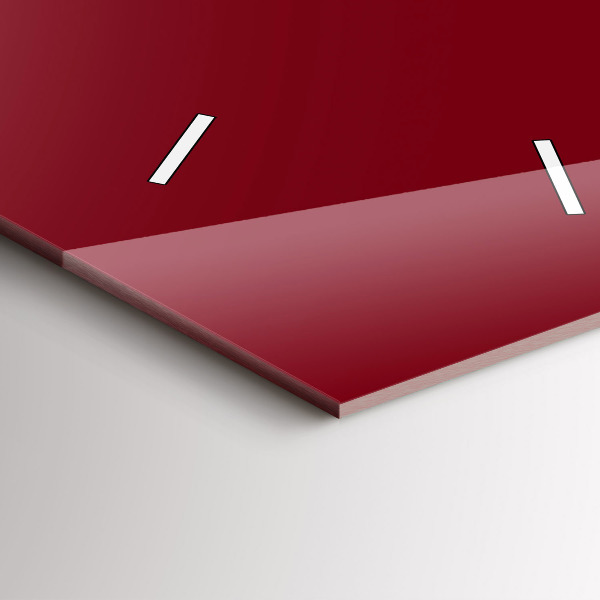 Modern vertical wall clock Burgundy color