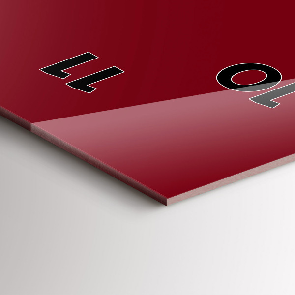 Modern vertical wall clock Burgundy color