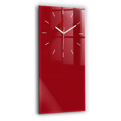 Modern vertical wall clock Red color