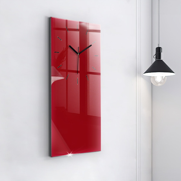 Modern vertical wall clock Red color