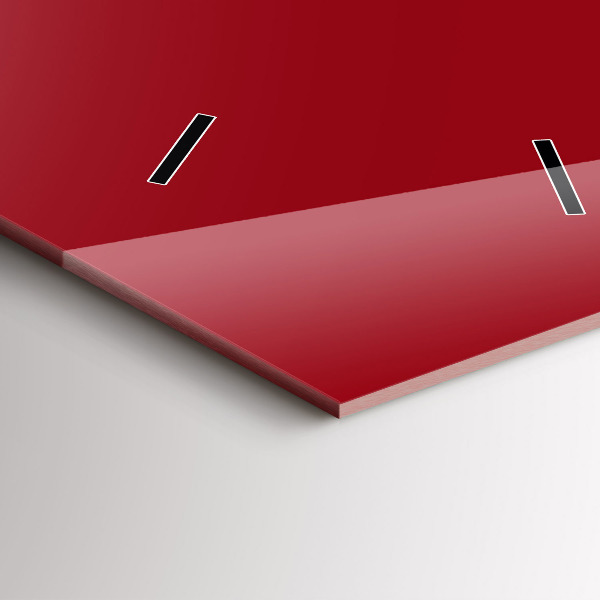 Modern vertical wall clock Red color