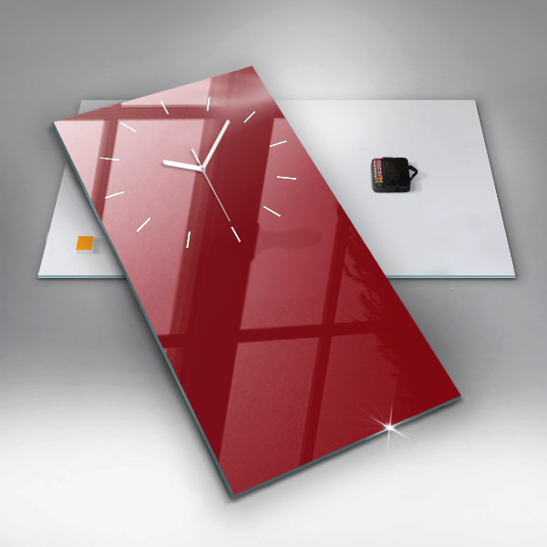 Modern vertical wall clock Red color