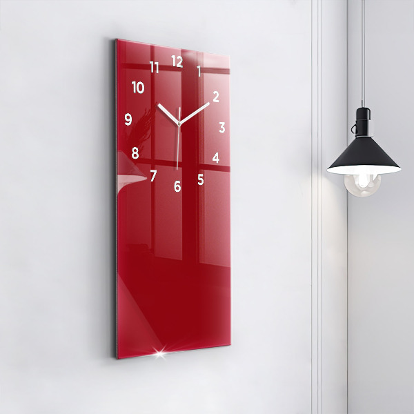 Modern vertical wall clock Red color