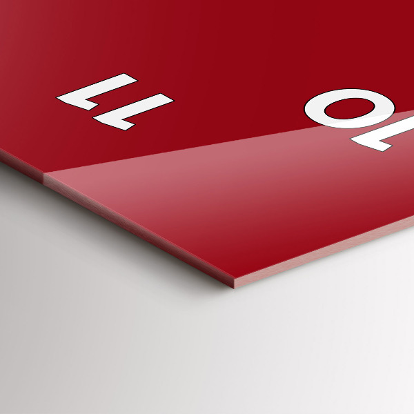 Modern vertical wall clock Red color