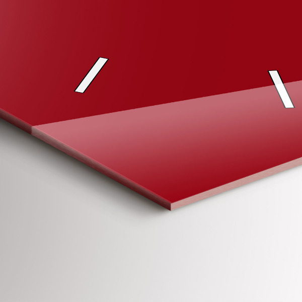 Modern vertical wall clock Red color