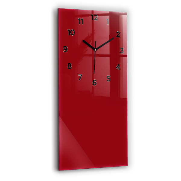 Modern vertical wall clock Red color