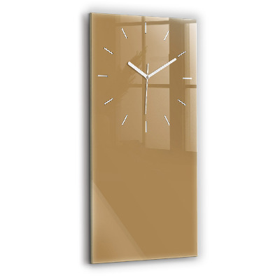 Modern vertical wall clock Color dark beige