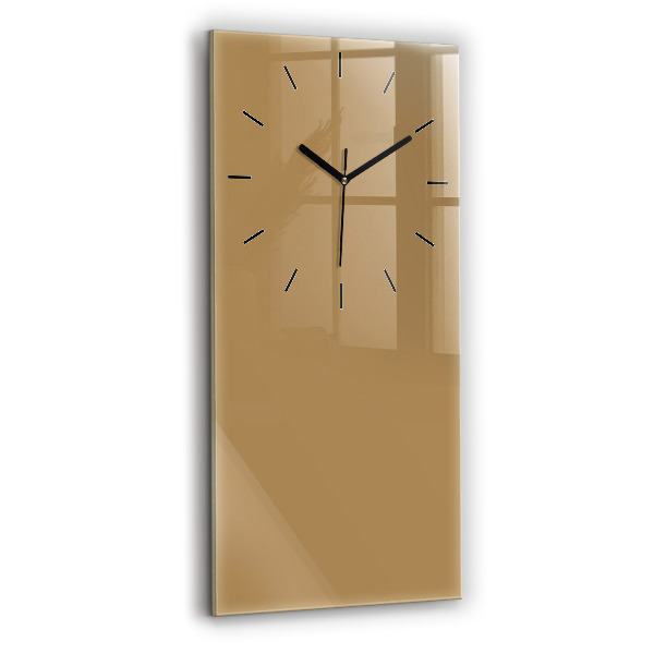 Modern vertical wall clock Color dark beige
