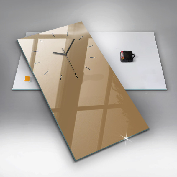 Modern vertical wall clock Color dark beige