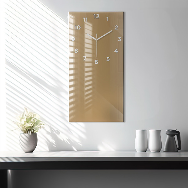 Modern vertical wall clock Color dark beige