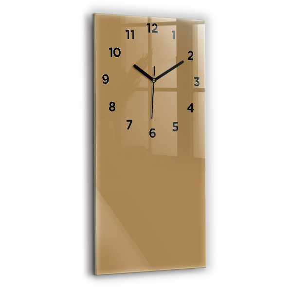 Modern vertical wall clock Color dark beige