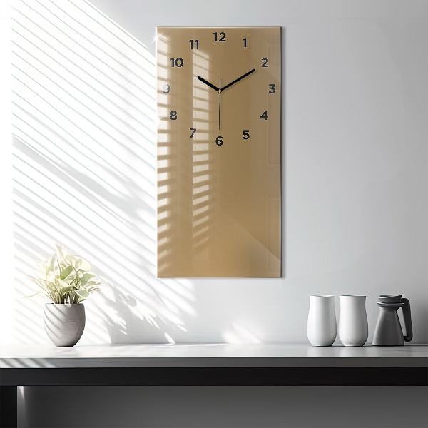 Modern vertical wall clock Color dark beige