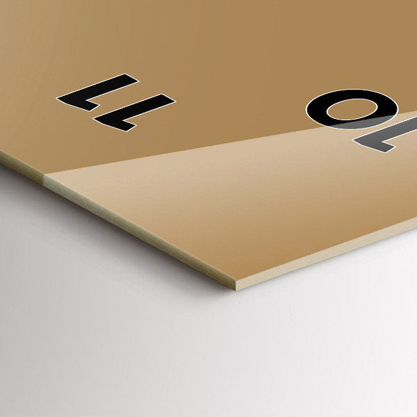 Modern vertical wall clock Color dark beige