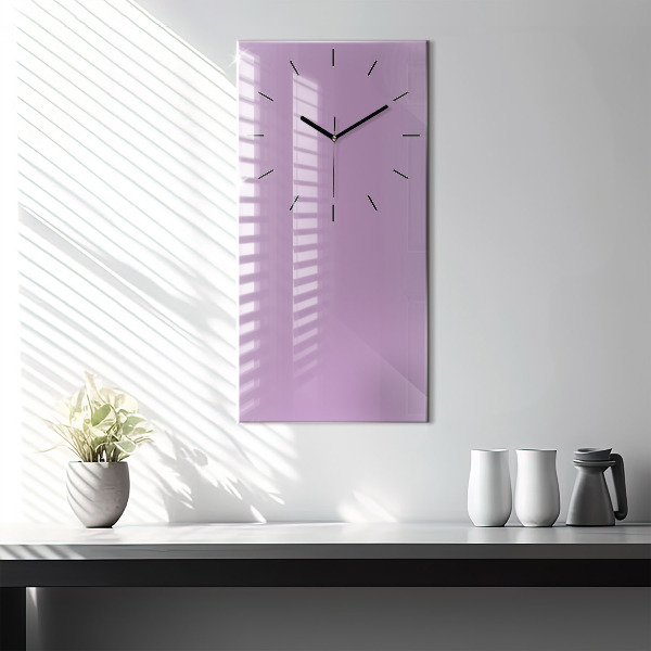 Modern vertical wall clock Lilac color