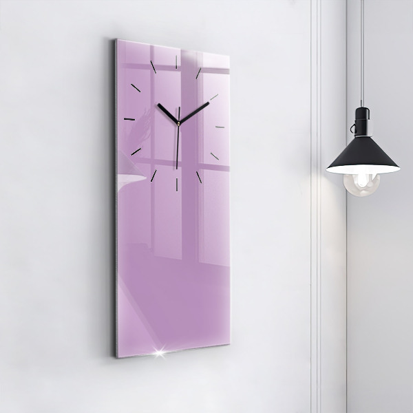 Modern vertical wall clock Lilac color