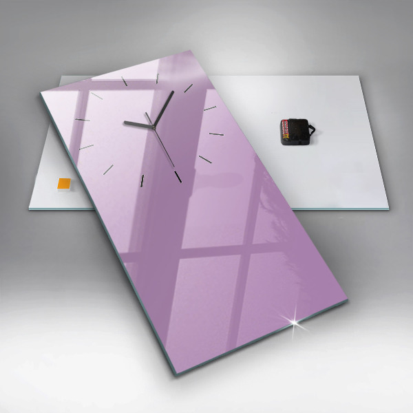 Modern vertical wall clock Lilac color